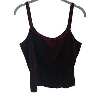 Velvet Cami Tank Top Deep Burgundy Vintage‎ 90s Holiday Party Evening Glam L